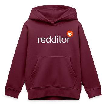 redditor - Kinder Premium Organic Hoodie - Burgunderrot - Vorne - AI Model Kid Female (0cm)