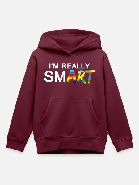 Really SmART 02 - Kinder Premium Organic Hoodie - Burgunderrot