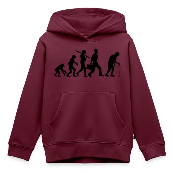 Evolution Opa Design - Kinder Premium Organic Hoodie - Burgunderrot - Vorne - AI Model Kid Female (0cm)