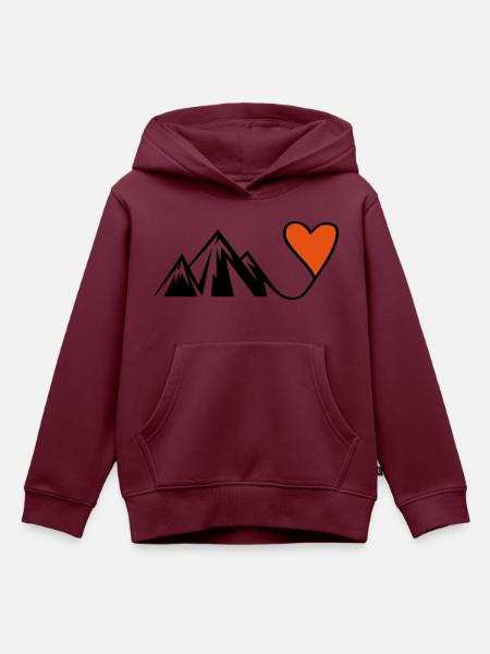 mountain heart - Kinder Premium Organic Hoodie - Burgunderrot