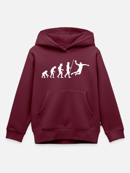 Handball-Entwicklung - Kinder Premium Organic Hoodie - Burgunderrot
