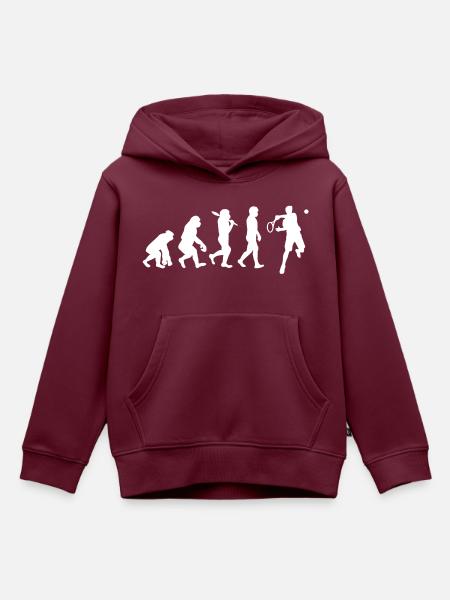 Entwicklung des Tennis - Kinder Premium Organic Hoodie - Burgunderrot