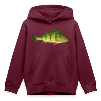 Barsch Polygon - Kinder Premium Organic Hoodie - Burgunderrot - Vorne - AI Model Kid Female (0cm)