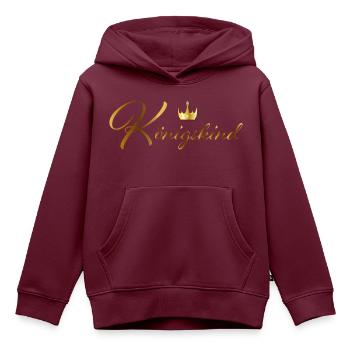 Koenigskind - Kinder Premium Organic Hoodie - Burgunderrot - Vorne - AI Model Kid Female (0cm)