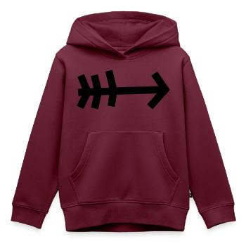pfeil - Kinder Premium Organic Hoodie - Burgunderrot - Vorne - AI Model Kid Female (0cm)
