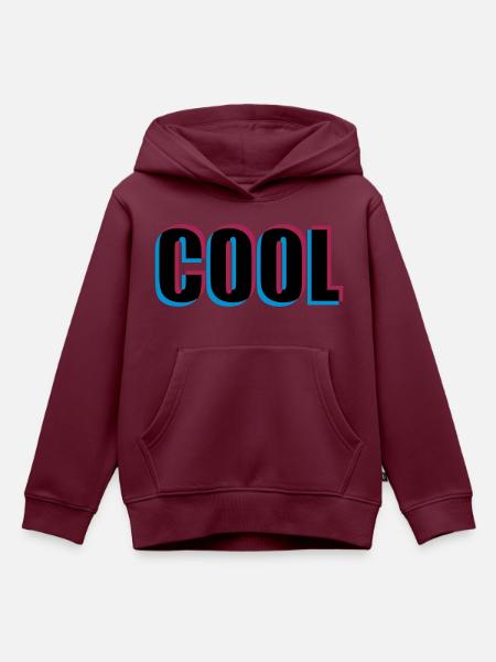 3D Effekt Cool - Kinder Premium Organic Hoodie - Burgunderrot