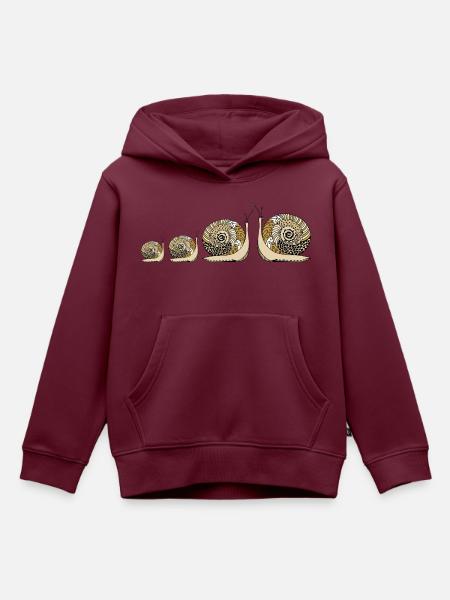 Schnecken - Kinder Premium Organic Hoodie - Burgunderrot
