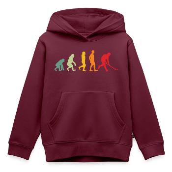 Feldhockey Hockey Evolution - Kinder Premium Organic Hoodie - Burgunderrot - Vorne - AI Model Kid Female (0cm)