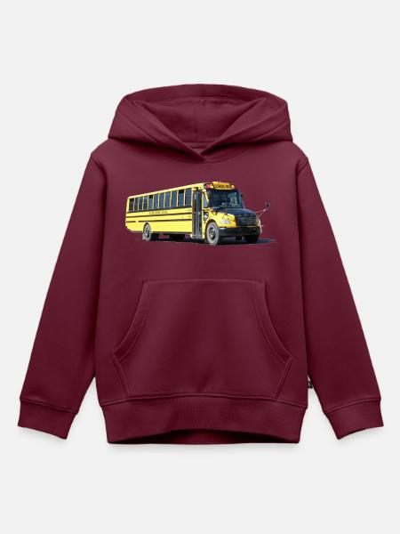 Schulbus - Kinder Premium Organic Hoodie - Burgunderrot