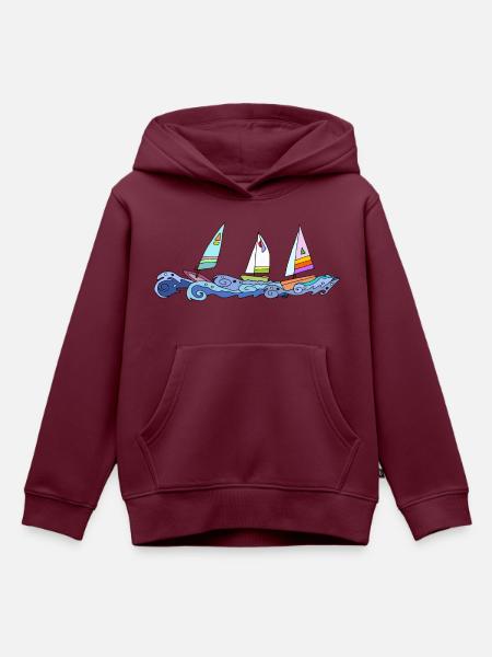 Segelboote - Kinder Premium Organic Hoodie - Burgunderrot