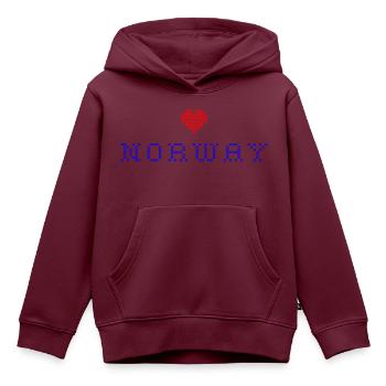 Norwegen Herz - Kinder Premium Organic Hoodie - Burgunderrot - Vorne - AI Model Kid Female (0cm)
