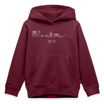 Tokio Japan Skyline - Kinder Premium Organic Hoodie - Burgunderrot - Vorne - AI Model Kid Female (0cm)