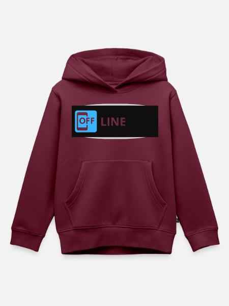 NICHT INLINE - Kinder Premium Organic Hoodie - Burgunderrot