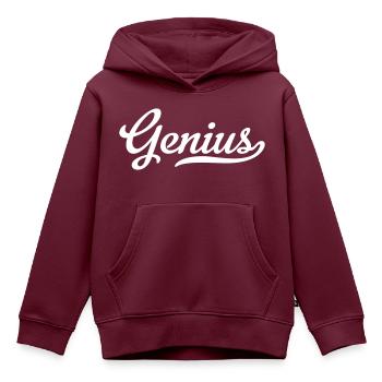 genius - Kinder Premium Organic Hoodie - Burgunderrot - Vorne - AI Model Kid Female (0cm)