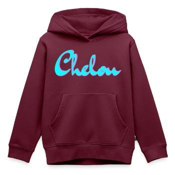 Chelou 3 - Kinder Premium Organic Hoodie - Burgunderrot - Vorne - AI Model Kid Female (0cm)