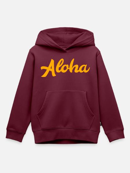Aloha - Kinder Premium Organic Hoodie - Burgunderrot