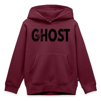 GHOST grunge look - PHANTOM - Kinder Premium Organic Hoodie - Burgunderrot - Vorne - AI Model Kid Female (0cm)