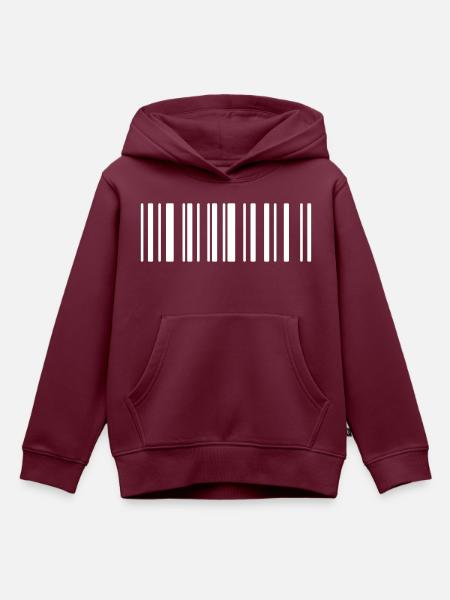 Barcode - Kinder Premium Organic Hoodie - Burgunderrot