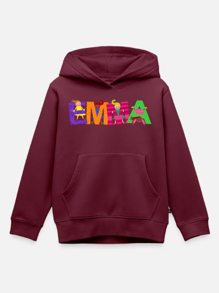 Emma - Kinder Premium Organic Hoodie - Burgunderrot