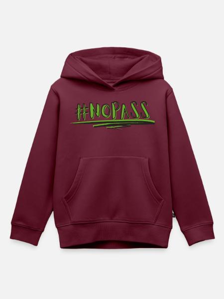 NO PASS - Kinder Premium Organic Hoodie - Burgunderrot