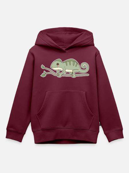 Chamäleon - Kinder Premium Organic Hoodie - Burgunderrot
