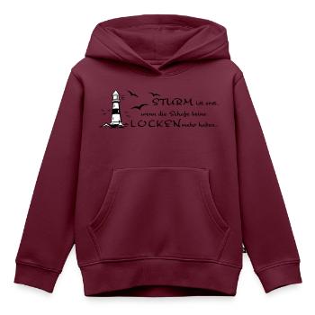 Sturm und Locken - Kinder Premium Organic Hoodie - Burgunderrot - Vorne - AI Model Kid Female (0cm)