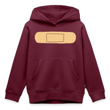 Extrem klebriges Pflaster - Kinder Premium Organic Hoodie - Burgunderrot - Vorne - AI Model Kid Female (0cm)