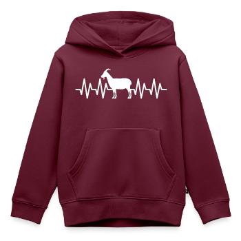 Ziegen Herzschlag Ziegen EKG Ziegen - Kinder Premium Organic Hoodie - Burgunderrot - Vorne - AI Model Kid Female (0cm)
