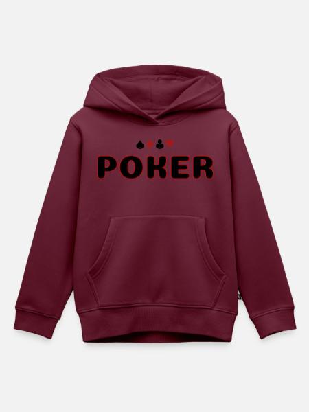 POKER - Kinder Premium Organic Hoodie - Burgunderrot