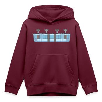 Schwebebahn kurz pixelart - Kinder Premium Organic Hoodie - Burgunderrot - Vorne - AI Model Kid Female (0cm)