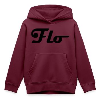 flo - Kinder Premium Organic Hoodie - Burgunderrot - Vorne - AI Model Kid Female (0cm)