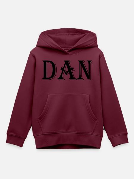 dan - Kinder Premium Organic Hoodie - Burgunderrot