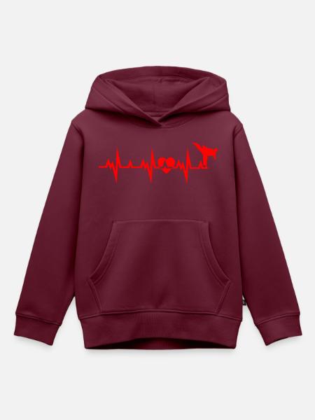 Karate Boxing Fighting - Kinder Premium Organic Hoodie - Burgunderrot