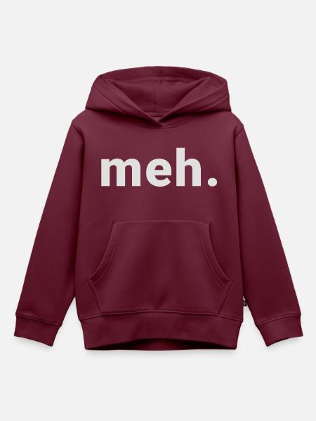 meh. - Kinder Premium Organic Hoodie - Burgunderrot