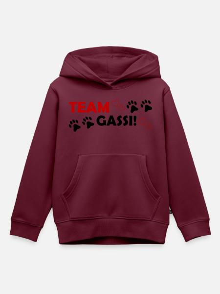 Team Gassi - Kinder Premium Organic Hoodie - Burgunderrot