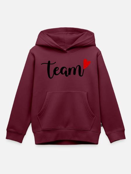 Team - Kinder Premium Organic Hoodie - Burgunderrot