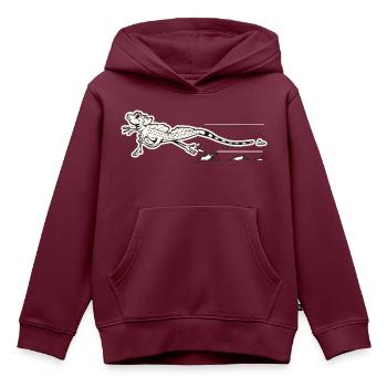 Retro Jesus Christus Eidechse - Kinder Premium Organic Hoodie - Burgunderrot - Vorne - AI Model Kid Female (0cm)