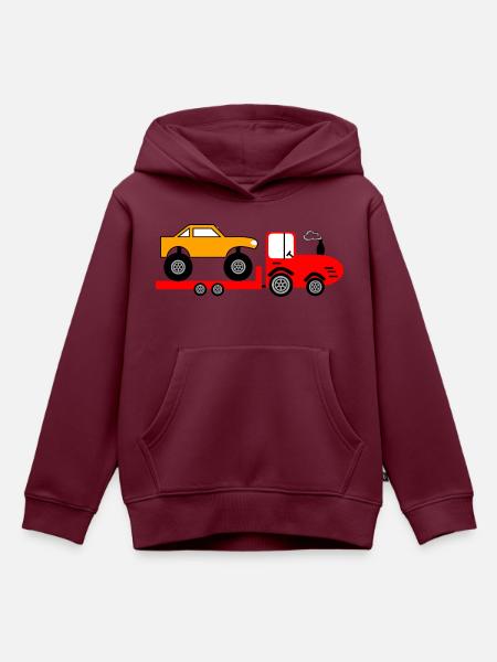 Traktor - Kinder Premium Organic Hoodie - Burgunderrot