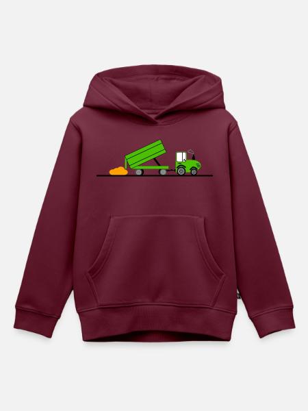 Traktor - Kinder Premium Organic Hoodie - Burgunderrot