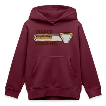 Diaper Loading Windel - Kinder Premium Organic Hoodie - Burgunderrot - Vorne - AI Model Kid Female (0cm)