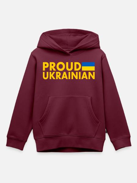 Proud ukrainian - Kinder Premium Organic Hoodie - Burgunderrot
