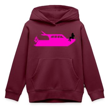 Boot - Kinder Premium Organic Hoodie - Burgunderrot - Vorne - AI Model Kid Female (0cm)