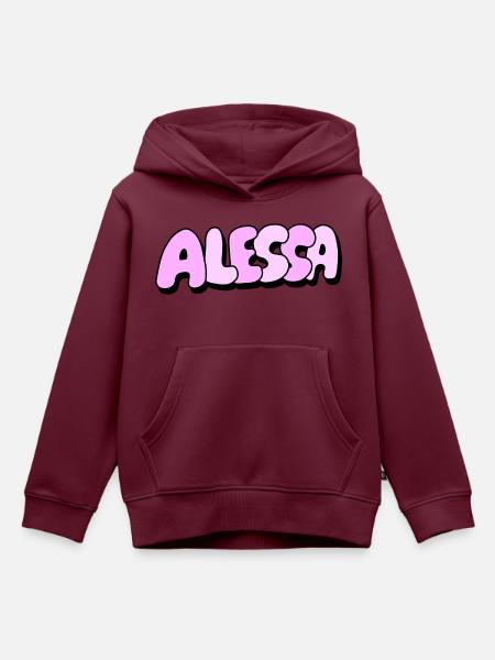 Alessa - Kinder Premium Organic Hoodie - Burgunderrot