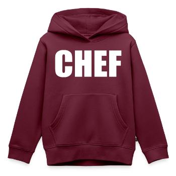 Chef - Kinder Premium Organic Hoodie - Burgunderrot - Vorne - AI Model Kid Female (0cm)