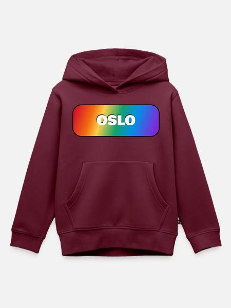 OSLO PRIDE REGENBOGEN - Kinder Premium Organic Hoodie - Burgunderrot
