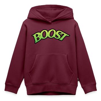 BOOST - Kinder Premium Organic Hoodie - Burgunderrot - Vorne - AI Model Kid Female (0cm)
