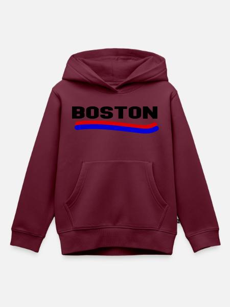 Boston - Kinder Premium Organic Hoodie - Burgunderrot