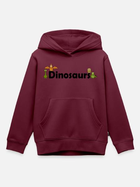 Dino Dinosaurier - Kinder Premium Organic Hoodie - Burgunderrot