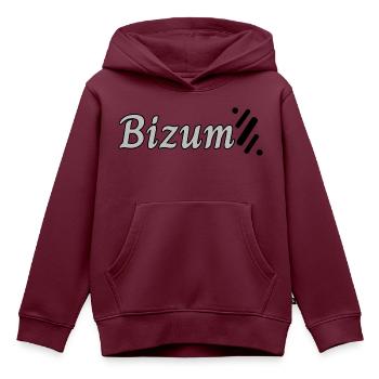 Bizum plus - Kinder Premium Organic Hoodie - Burgunderrot - Vorne - AI Model Kid Female (0cm)