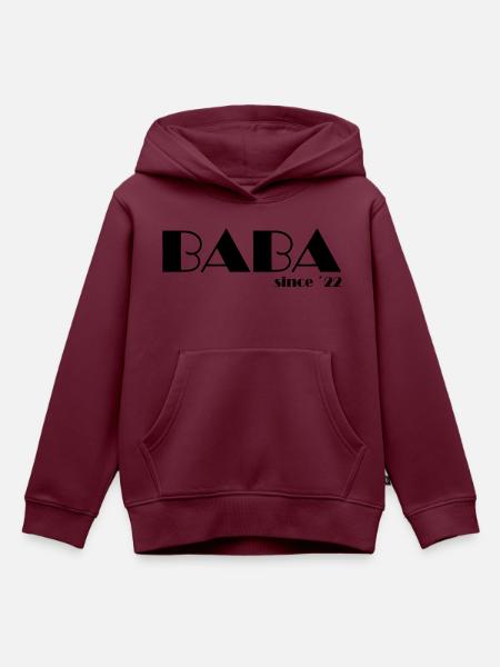 BABA 22 s - Kinder Premium Organic Hoodie - Burgunderrot
